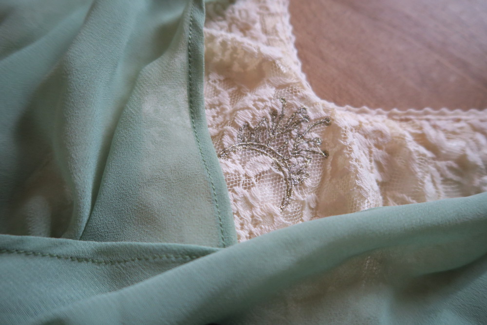 Crown Embroidery and Lace Detail