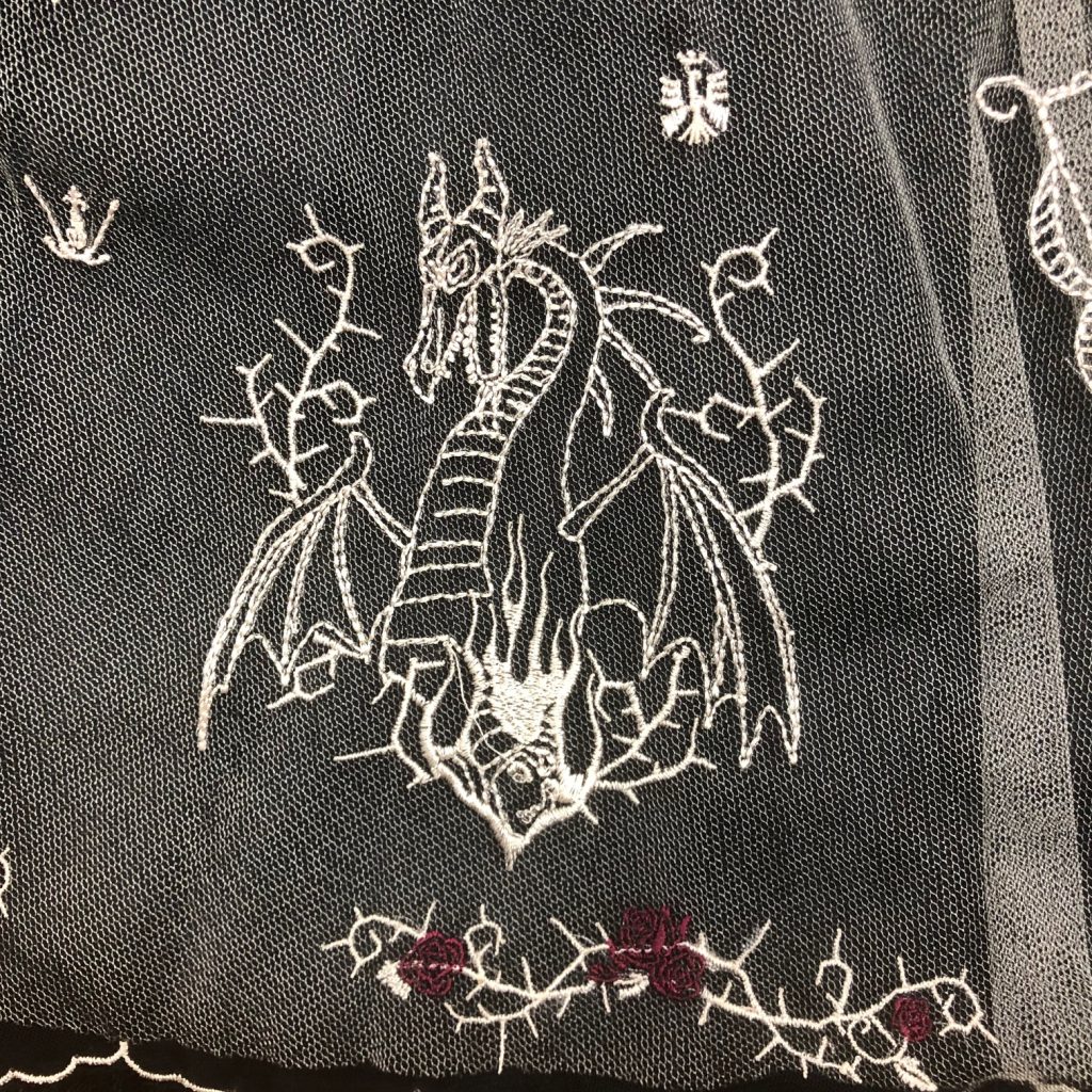 Embroidery of Maleficent as a dragon