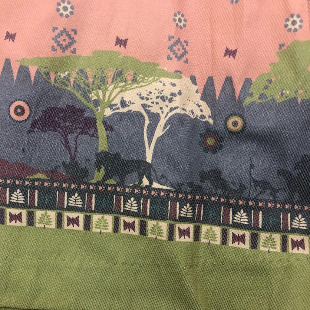 Print with trees and characters from Lion King