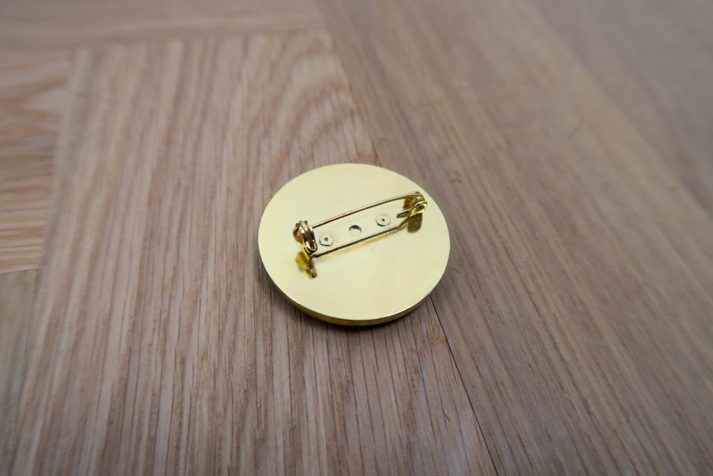 Back of the Golden Brooch with safety pin