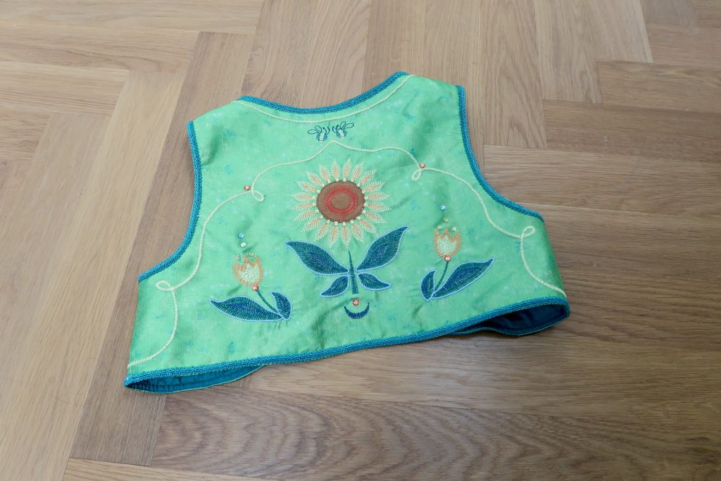 Back of the Bolero with Sunflower and Tulip Embroidery